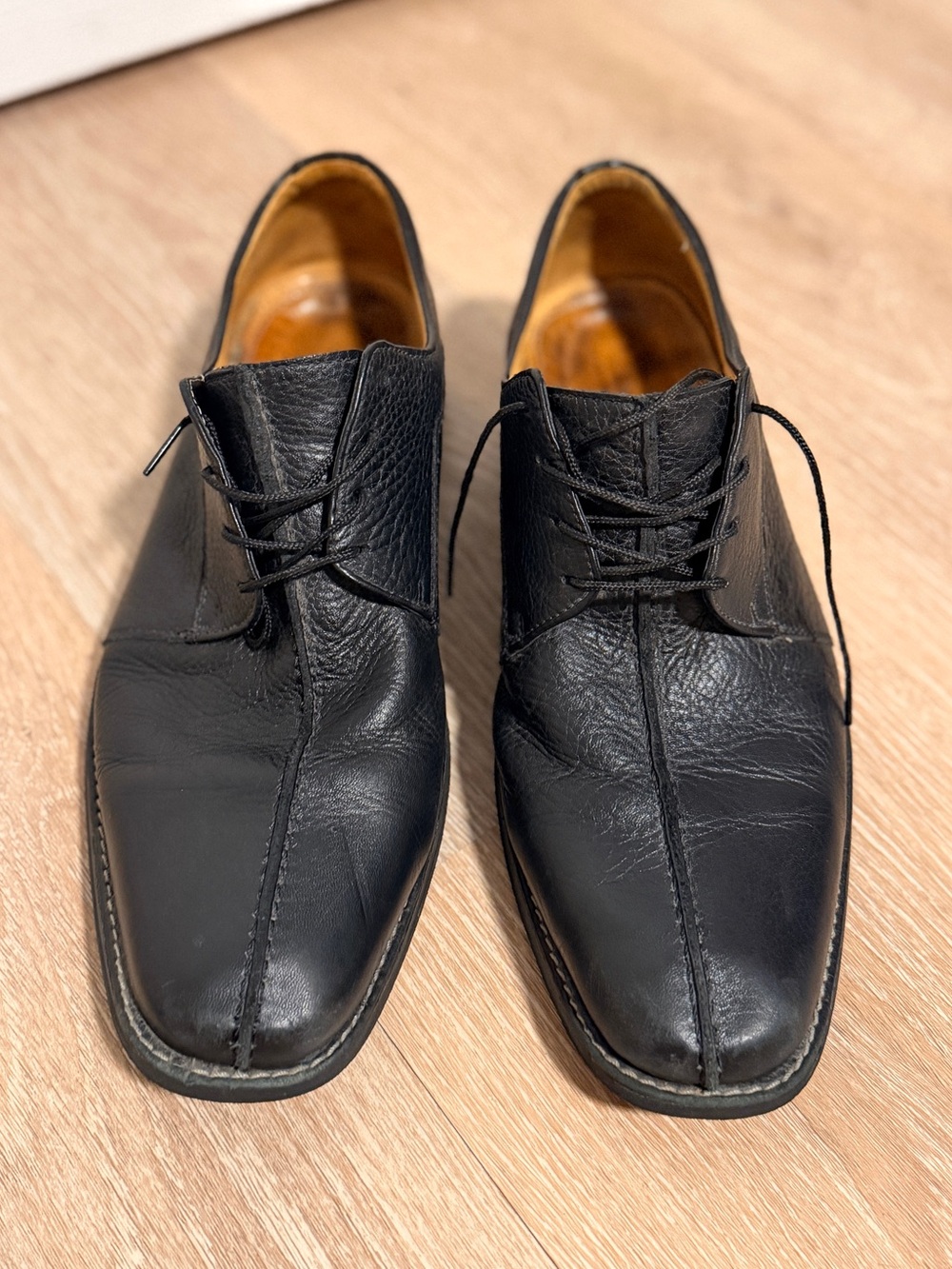 Classic Black Leather Men's Lace-Up Dress Shoes